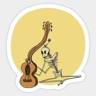 The Skeleton Musician Sticker